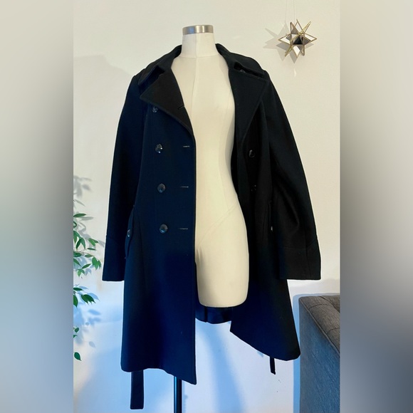 A.N.A A new Approach wool long double breast coat Black size: M - Picture 7 of 15
